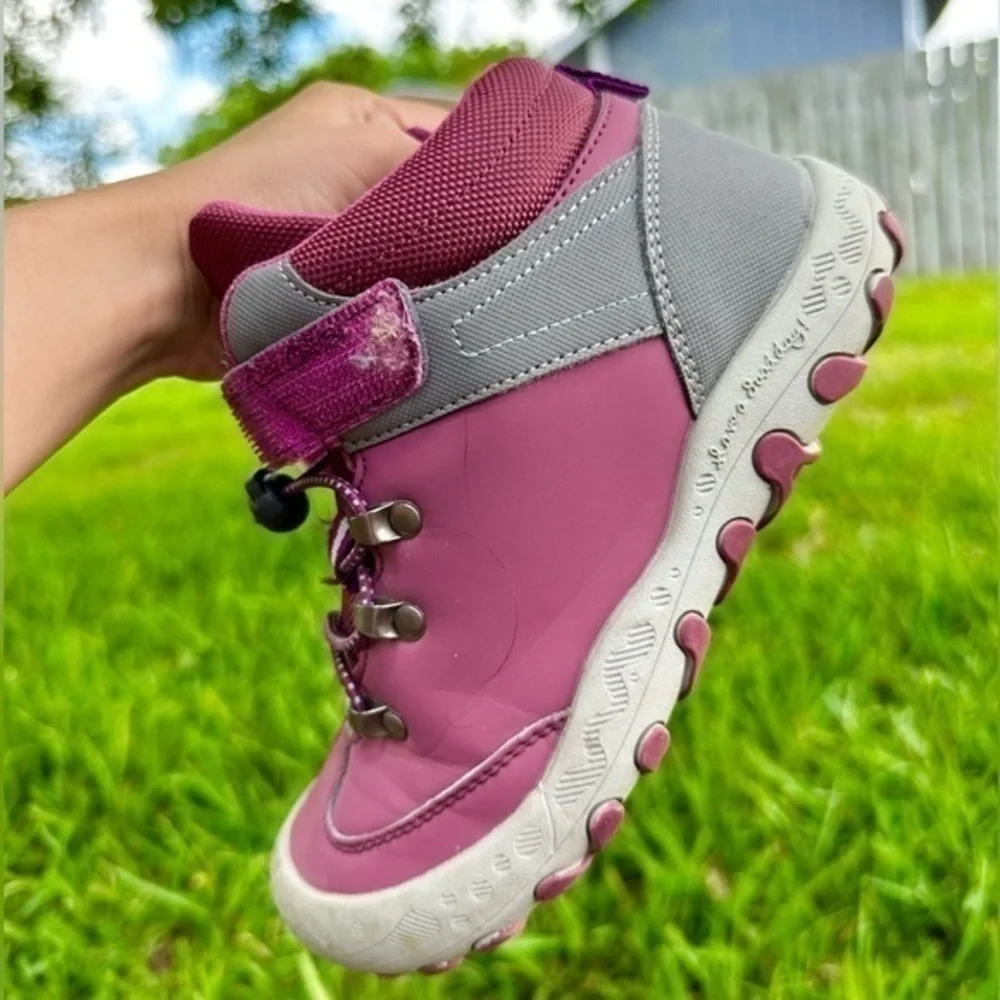 Mishansha girls hiking shoes elastic band adjustable buckle
